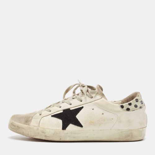 Golden Goose White Leather and Suede Super Star Lace Up Sneakers Size 40 - Golden Goose - Modalova