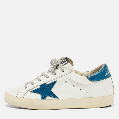 Golden Goose White Crocodile Leather and Leather Superstar Lace Up Sneakers Size 37 - Golden Goose - Modalova