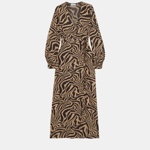 Ganni Brown/Black Tiger Print Viscose Maxi Dress Size EU 34 - Ganni - Modalova