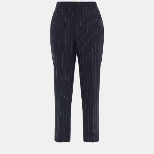 Ganni Navy Blue Striped Crepe Tapered Pants L (EU 42) - Ganni - Modalova