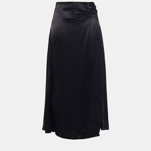 Ganni Black Satin Midi Skirt L (EU 40) - Ganni - Modalova