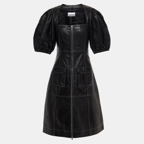 Ganni Black Leather Midi Dress S (EU 36) - Ganni - Modalova