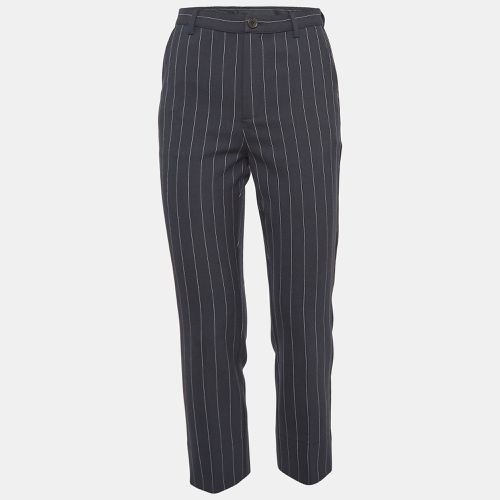 Ganni Navy Blue Pinstripe Crepe Formal Pants XS - Ganni - Modalova