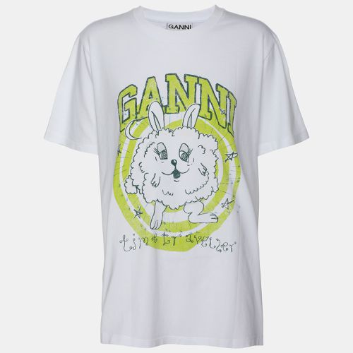 Ganni White Fun Bunny Print T-Shirt L - Ganni - Modalova