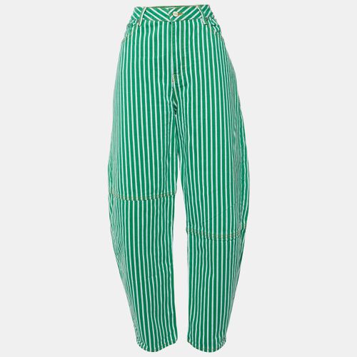 Ganni Green Striped Cotton Stary Baggy Jeans L/Waist 33" - Ganni - Modalova