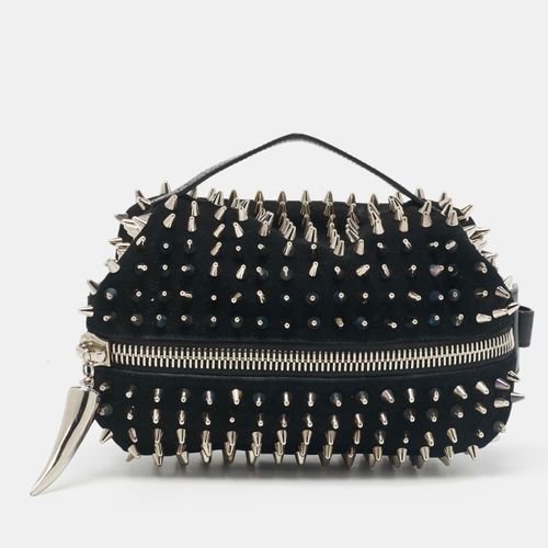 Spiked Leather and Suede Clutch - Giuseppe Zanotti - Modalova