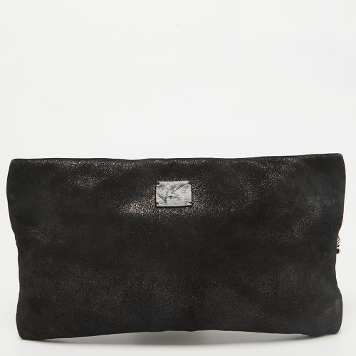 Giuseppe Zanotti Black Suede Skull Zip Clutch - Giuseppe Zanotti - Modalova