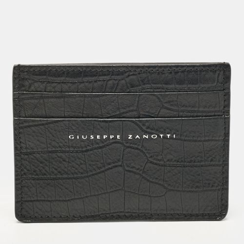 Giuseppe Zanotti Black Croc Embossed Leather Card Holder - Giuseppe Zanotti - Modalova