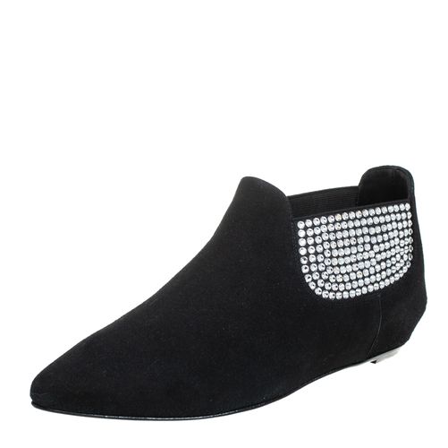 Giuseppe Zanotti Black Suede Embellished Flat Booties Size 36 - Giuseppe Zanotti - Modalova