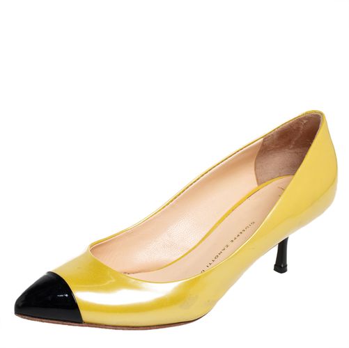 Giuseppe Zanotti Yellow/Black Patent Leather Cap Toe Pumps Size 38 - Giuseppe Zanotti - Modalova