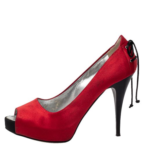 Satin Peep Toe Platform Pumps Size 36 - Giuseppe Zanotti - Modalova