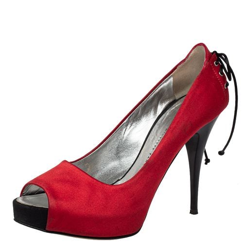 Giuseppe Zanotti Red Satin Peep Toe Platform Pumps Size 36 - Giuseppe Zanotti - Modalova