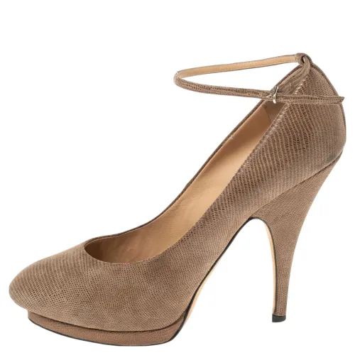 Lizard Embossed Leather Platform Ankle Strap Pumps Size 40.5 - Giuseppe Zanotti - Modalova