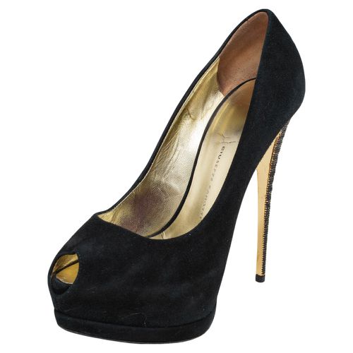 Giuseppe Zanotti Black Suede Peep Toe Platform Pumps Size 36 - Giuseppe Zanotti - Modalova