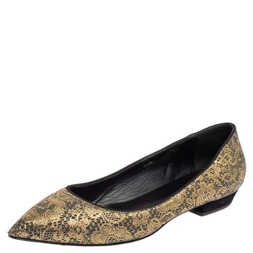 Giuseppe Zanotti Metallic Gold Textile Fabric Ballet Flats Size 37 - Giuseppe Zanotti - Modalova