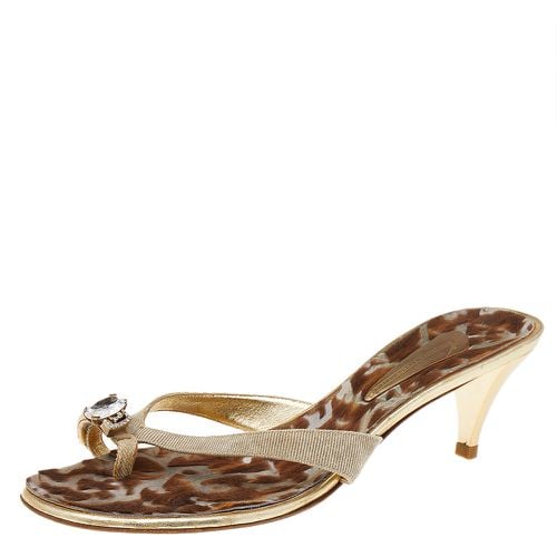 Giuseppe Zanotti Beige Canvas Embellished Sandals Size 41 - Giuseppe Zanotti - Modalova