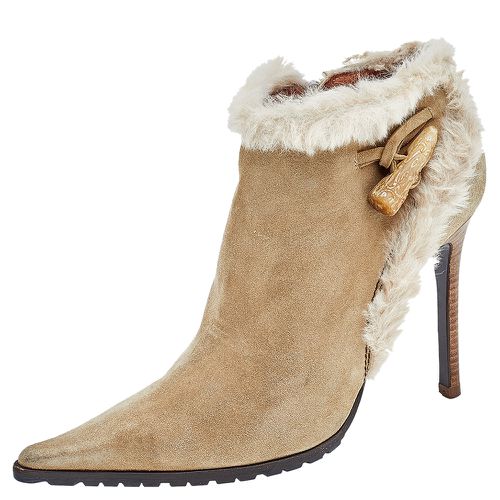 Giuseppe Zanotti Beige Suede And Fur Ankle Length Boots Size 40 - Giuseppe Zanotti - Modalova