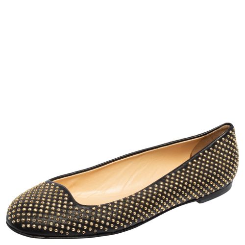 Giuseppe Zanotti Black Leather Studded Ballet Flats Size 38 - Giuseppe Zanotti - Modalova