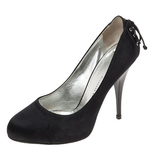 Giuseppe Zanotti Black Satin Round Toe Pumps Size 37.5 - Giuseppe Zanotti - Modalova