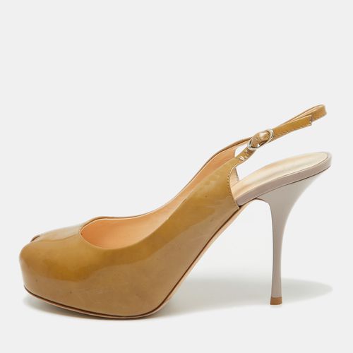 Giuseppe Zanotti Beige Patent Leather Peep Toe Slingback Pumps Size 41 - Giuseppe Zanotti - Modalova