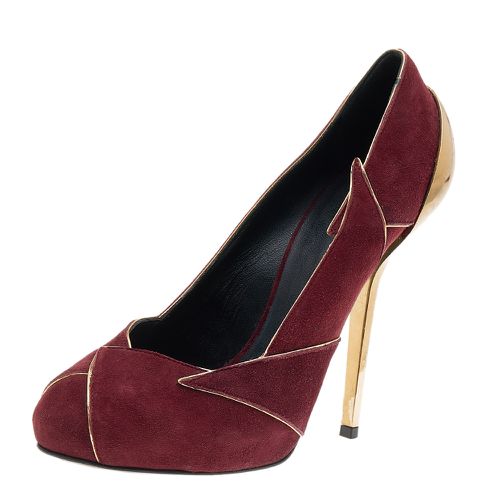 Giuseppe Zanotti Burgundy Suede Platform Pumps Size 39 - Giuseppe Zanotti - Modalova