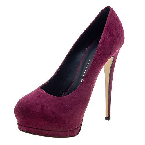 Giuseppe Zanotti Burgundy Suede Platform Pumps Size 37.5 - Giuseppe Zanotti - Modalova