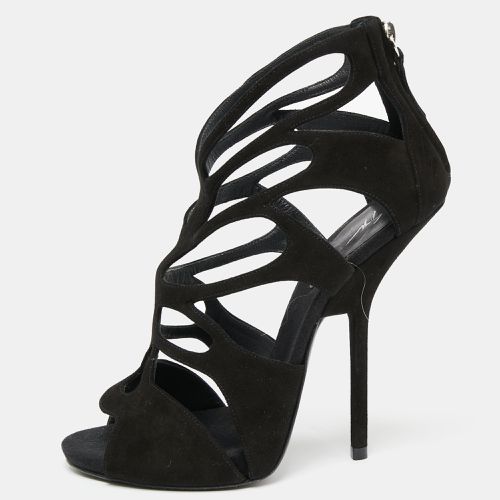 Giuseppe Zanotti Black Suede Butterfly Cutout Sandals Size 38 - Giuseppe Zanotti - Modalova