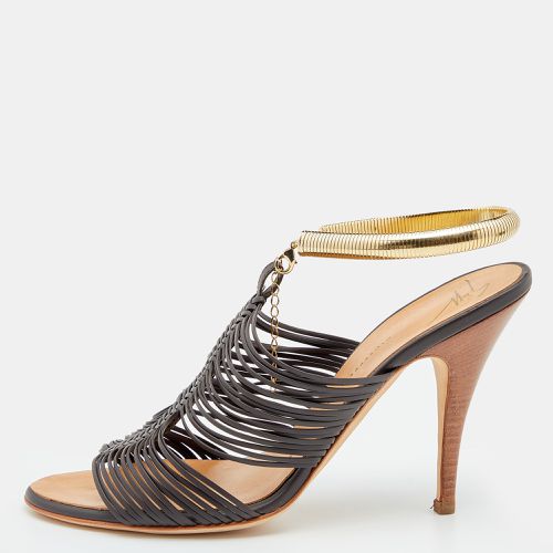 Giuseppe Zanotti Dark Brown Strappy Leather Sandals Size 38 - Giuseppe Zanotti - Modalova