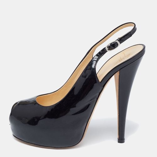 Patent Leather Peep Toe Slingback Platform Pumps Size 38 - Giuseppe Zanotti - Modalova