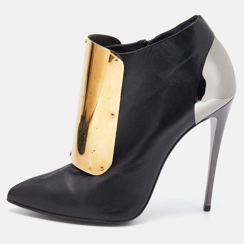 Giuseppe Zanotti Black Leather Velcro Shielded Ankle Booties Size 38 - Giuseppe Zanotti - Modalova