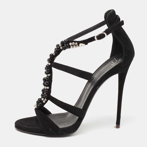 Suede Crystal Embellished T-Strap Sandals Size 39 - Giuseppe Zanotti - Modalova