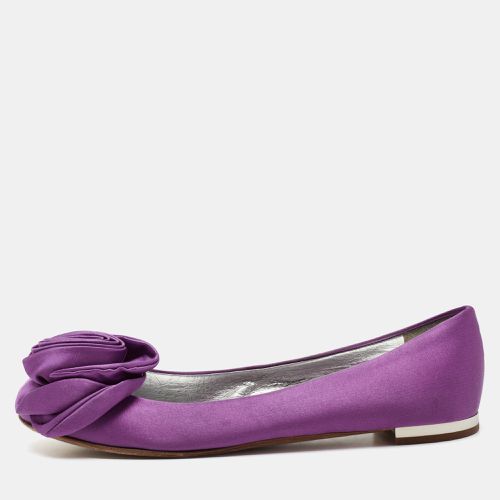 Giuseppe Zanotti Purple Satin Flower Applique Ballet Flats Size 37.5 - Giuseppe Zanotti - Modalova