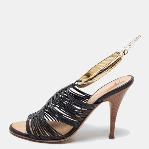 Giuseppe Zanotti Dark Brown Leather Strappy Ankle Strap Sandals Size 37.5 - Giuseppe Zanotti - Modalova