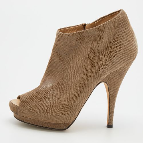 Giuseppe Zanotti Beige Suede Peep Toe Platform Ankle Length Boots Size 37.5 - Giuseppe Zanotti - Modalova