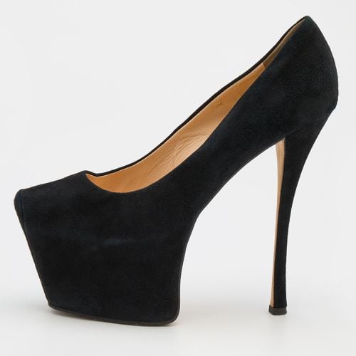 Giuseppe Zanotti Black Suede Square Toe Platform Pumps Size 40 - Giuseppe Zanotti - Modalova