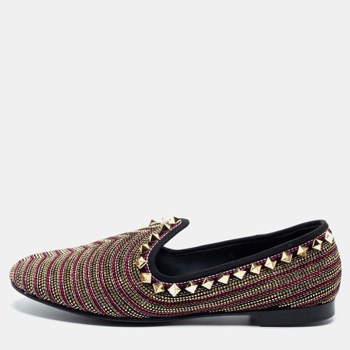 Giuseppe Zanotti Multicolor Embellished Suede Smoking Slippers Size 41 - Giuseppe Zanotti - Modalova