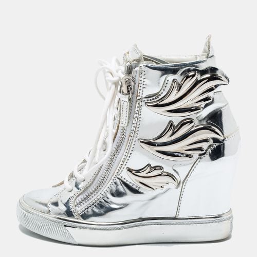 Giuseppe Zanotti Silver Patent Leather Wedge Sneakers Size 35 - Giuseppe Zanotti - Modalova