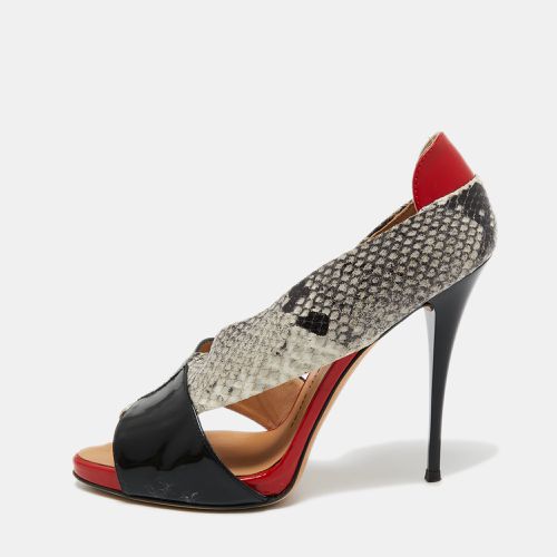 Giuseppe Zanotti Multicolor Python Embossed And Patent Leather D'orsay Peep Toe Pumps Size 39.5 - Giuseppe Zanotti - Modalova