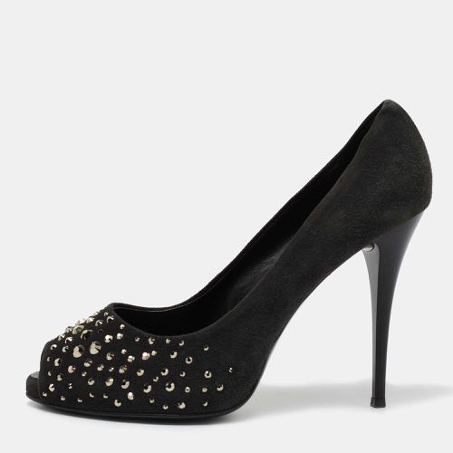 Suede Embellished Peep Toe Pumps Size 38.5 - Giuseppe Zanotti - Modalova