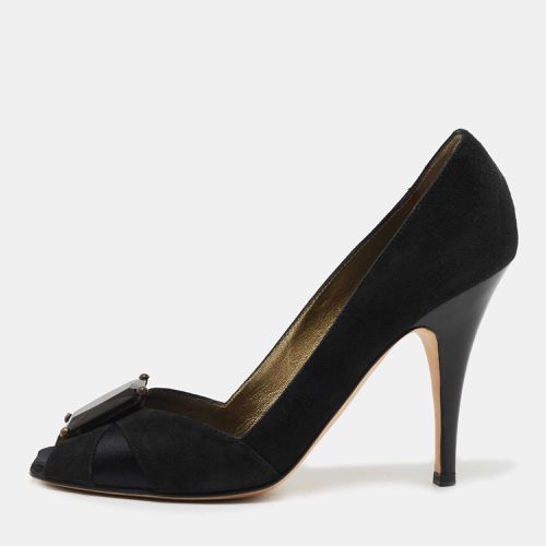 Giuseppe Zanotti Black Suede and Satin Peep Toe Pumps Size 39 - Giuseppe Zanotti - Modalova