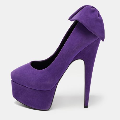 Giuseppe Zanotti Purple Suede Debra Bow Platform Pumps Size 36.5 - Giuseppe Zanotti - Modalova