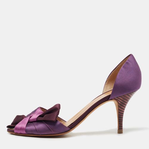 Giuseppe Zanotti Purple Satin Bow Peep Toe D'orsay Pumps Size 40 - Giuseppe Zanotti - Modalova