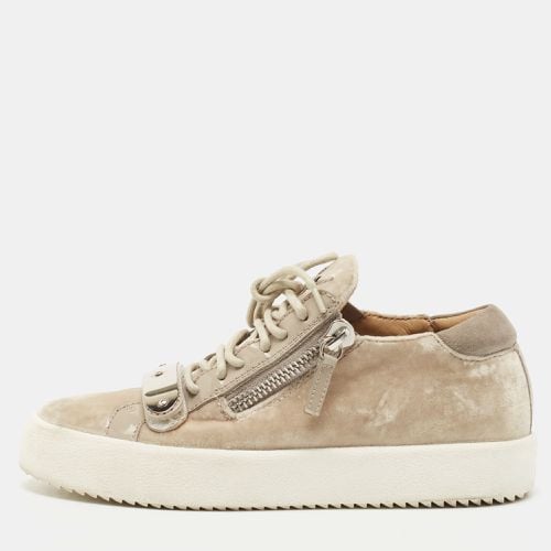 Giuseppe Zanotti Beige Velvet Sneakers Size 37 - Giuseppe Zanotti - Modalova