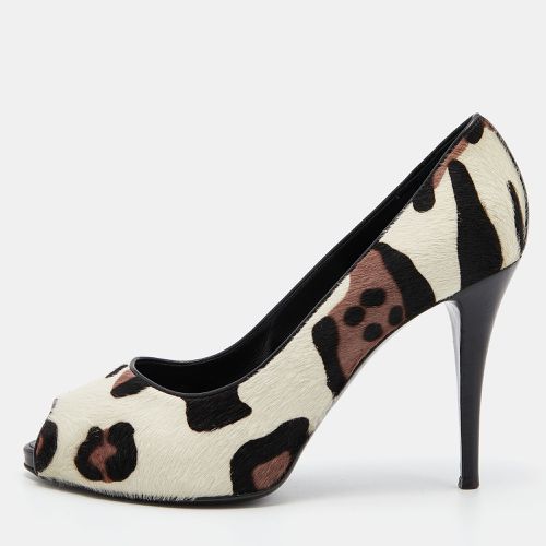 Giuseppe Zanotti Tri Color Leopard Print Calf Hair Peep Toe Pumps Size 40 - Giuseppe Zanotti - Modalova