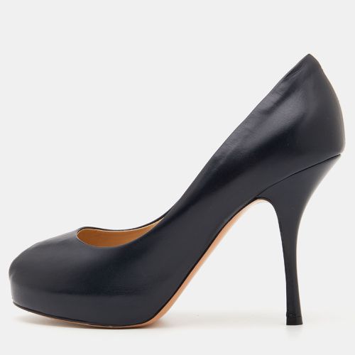 Giuseppe Zanotti Dark Blue Leather Peep Toe Pumps Size 40 - Giuseppe Zanotti - Modalova