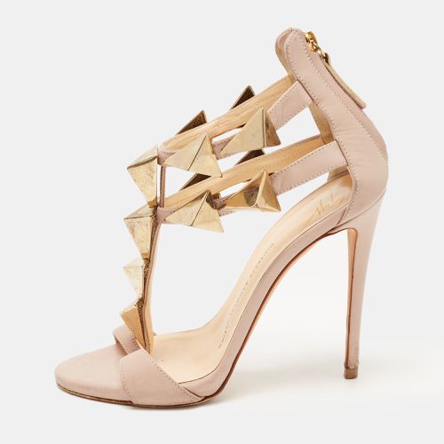 Giuseppe Zanotti Beige Leather Pyramid Studs Embellished Sandals Size 37 - Giuseppe Zanotti - Modalova