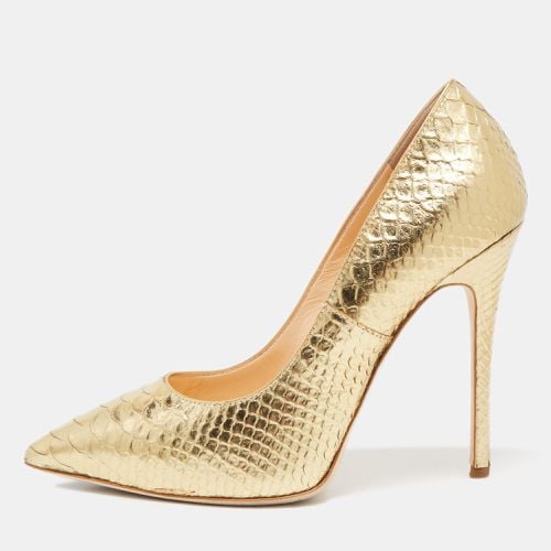 Giuseppe Zanotti Gold Python Embossed Pointed Toe Pumps Size 37.5 - Giuseppe Zanotti - Modalova