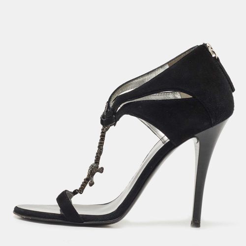 Suede Crystal Embellished T-Strap Sandals Size 37 - Giuseppe Zanotti - Modalova