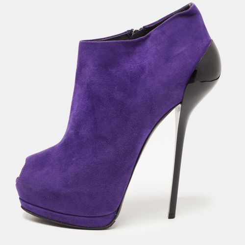 Suede Peep Toe Platform Ankle Booties Size 39.5 - Giuseppe Zanotti - Modalova