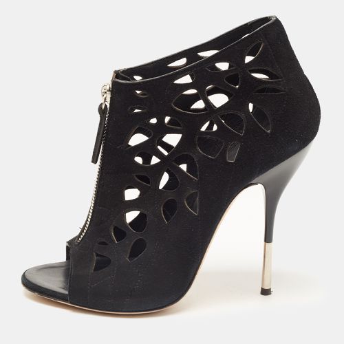 Giuseppe Zanotti Black Suede Laser Cut Booties Size 37.5 - Giuseppe Zanotti - Modalova